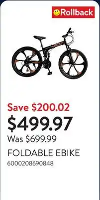 Walmart FOLDABLE EBIKE offer