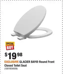 Home Depot EXCLUSIVE GLACIER BAY Round Front Closed Toilet Seat offer