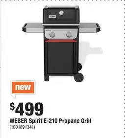 Home Depot WEBER Spirit E-210 Propane Grill offer