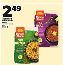 Loblaws HALDIRAM'S READY TO EAT MEALS, 300 G offer