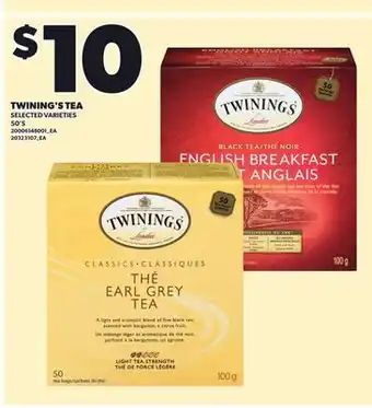 Loblaws TWINING'S TEA, 50'S offer