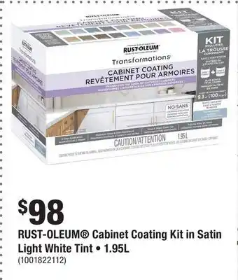 Home Depot RUST-OLEUM Cabinet Coating Kit in Satin Light White Tint • 1.95L offer