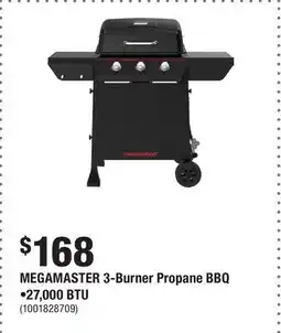 Home Depot MEGAMASTER 3-Burner Propane BBQ •27,000 BTU offer