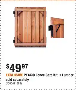 Home Depot EXCLUSIVE PEAK Fence Gate Kit • Lumber sold separately offer