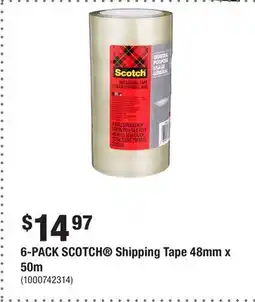 Home Depot 6-PACK SCOTCH Shipping Tape 48mm x 50m offer