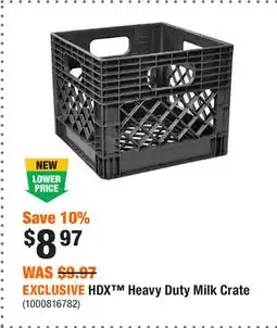 Home Depot EXCLUSIVE HDX Heavy Duty Milk Crate offer