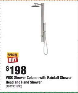 Home Depot VIGO Shower Column with Rainfall Shower Head and Hand Shower offer