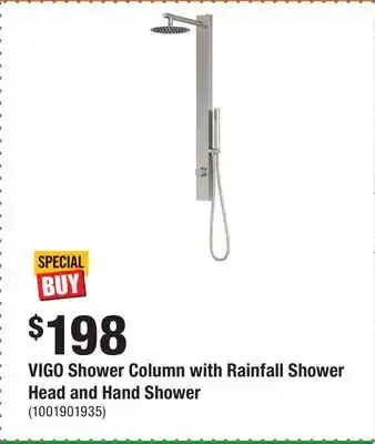 Home Depot VIGO Shower Column with Rainfall Shower Head and Hand Shower offer