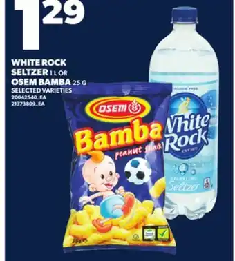 Loblaws WHITE ROCK SELTZER 1L OR OSEM BAMBA 25G offer