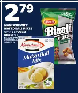 Loblaws MANISCHEWITZ MATZO BALL MIXES 127-141G OR OSEM BISSLI 70G offer