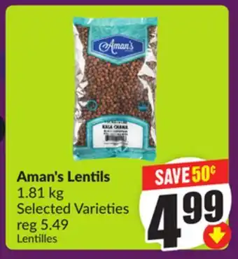 Chalo FreshCo Aman's Lentils 1.81 kg Selected Varieties offer