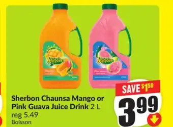 Chalo FreshCo Sherbon Chaunsa Mango or Pink Guava Juice Drink 2 L offer