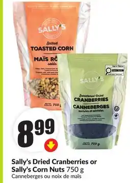 Chalo FreshCo Sally's Dried Cranberries or Sally's Corn Nuts 750 g offer