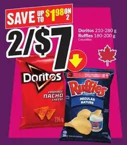 Chalo FreshCo Doritos 210-280 g Ruffles 180-200 g offer