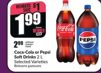 Chalo FreshCo Coca-Cola or Pepsi Soft Drinks 2 L Selected Varieties offer