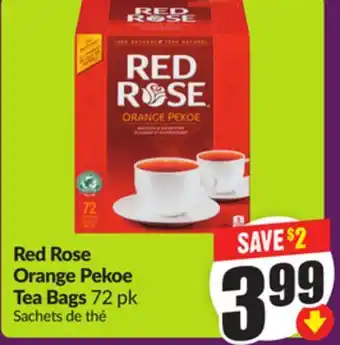 Chalo FreshCo Red Rose Orange Pekoe Tea Bags 72 pk offer