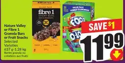 Chalo FreshCo Nature Valley or Fibre 1 Granola Bars or Fruit Snacks Selected Varieties 637 g-1.28 kg offer