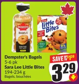 Chalo FreshCo Dempster's Bagels 5-6 pk Sara Lee Little Bites 194-234 offer