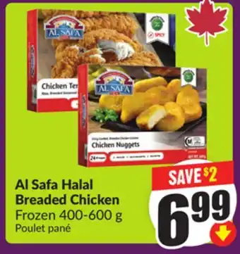 Chalo FreshCo Al Safa Halal Breaded Chicken Frozen 400-600 g offer