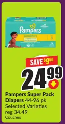 Chalo FreshCo Pampers Super Pack Diapers 44-96 pk Selected Varieties offer