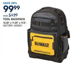 RONA DEWALT TOOL BACKPACK 12.25 x 11.25 x 17.5 offer