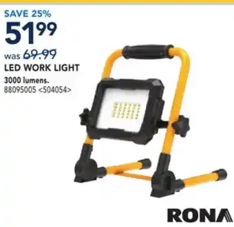 RONA LED WORK LIGHT 3000 lumens offer