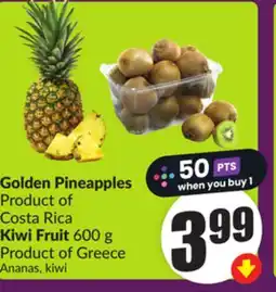 Chalo FreshCo Golden Pineapples Product of Costa Rica Kiwi Fruit 600 g Product of Greece offer