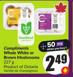 Chalo FreshCo Compliments Whole White or Brown Mushrooms 227 g Product of Ontario offer