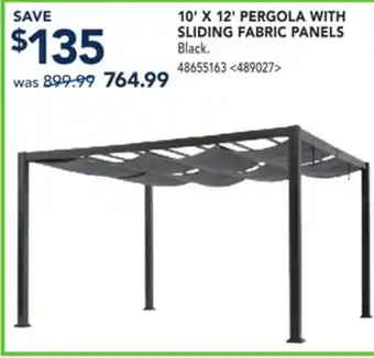 RONA 10' X 12' PERGOLA WITH SLIDING FABRIC PANELS offer