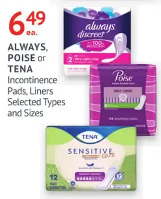 IDA Pharmacy ALWAYS, POISE or TENA offer