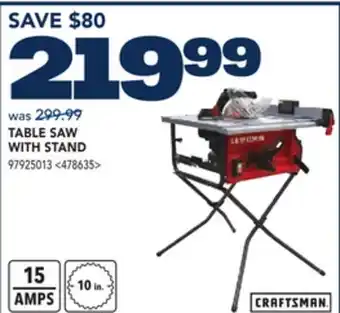 RONA TABLE SAW WITH STAND offer