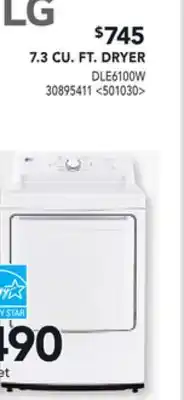 RONA LG 7.3 CU. FT. DRYER offer