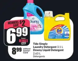 FreshCo Tide Simply Laundry Detergent 3.1 L Downy Liquid Detergent 2.63 L offer