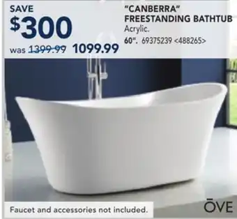 RONA CANBERRA FREESTANDING BATHTUB offer