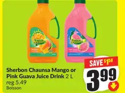 FreshCo Sherbon Chaunsa Mango or Pink Guava Juice Drink 2 L offer