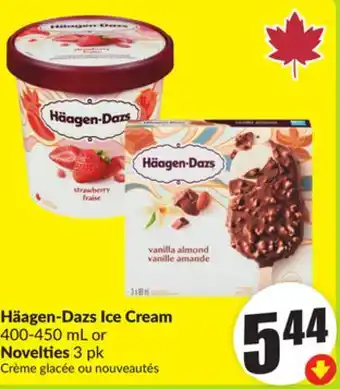 FreshCo Häagen-Dazs Ice Cream 400-450 mL or Novelties 3 pk offer