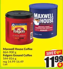 FreshCo Maxwell House Coffee 864-900 g Folgers Ground Coffee 544-816 g offer