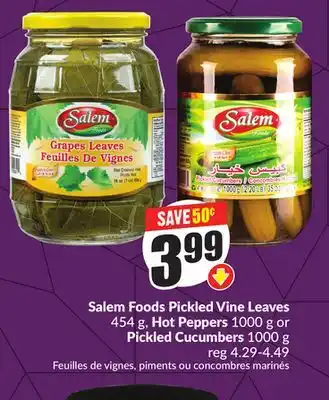 FreshCo Salem Foods Pickled Vine Leaves 454 g, Hot Peppers 1000g or Pickled Cucumbers 1000 g offer