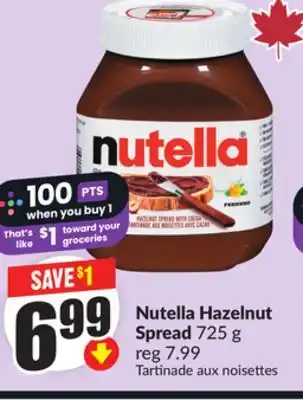 FreshCo Nutella Hazelnut Spread 725 g offer