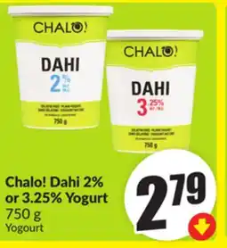 FreshCo Chalo! Dahi 2% or 3.25% Yogurt 750 g offer