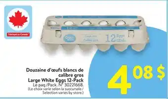 Walmart Large White Eggs 12-Pack offer