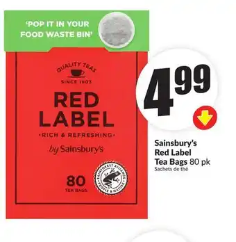 FreshCo Sainsbury's Red Label Tea Bags 80 pk offer