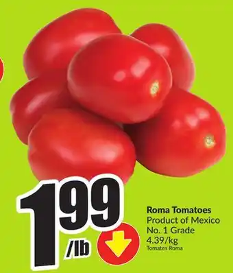 FreshCo Roma Tomatoes Product of Mexico No. 1 Grade 4.39/kg offer