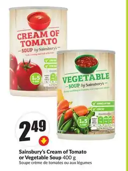 FreshCo Sainsbury's Cream of Tomato or Vegetable Soup 400 g offer