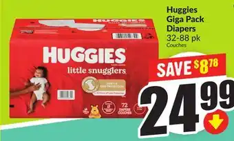 FreshCo Huggies Giga Pack Diapers 32-88 pk offer