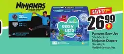 FreshCo Pampers Easy Ups 56-66 pk or Ninjamas Diapers 34-44 pk offer