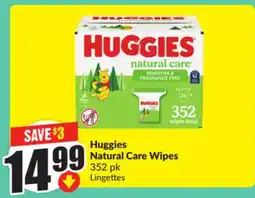 FreshCo Huggies Natural Care Wipes 352 pk offer