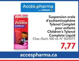 Walmart Children's Tylenol Complete Liquid offer