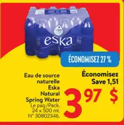 Walmart Eska Natural Spring Water offer