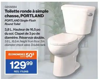 Patrick Morin PORTLAND Single-Flush Round Toilet offer